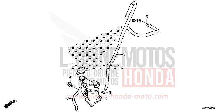 RESERVE TANK for PCX 125 PEARL SIENA RED (R320) from 2017